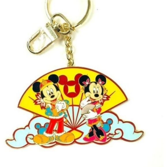 NEW DISNEY PARKS KEYCHAIN CHINESE LUNAR NEW YEAR REVERSIBLE MICKEY MINNIE - Picture 10 of 16